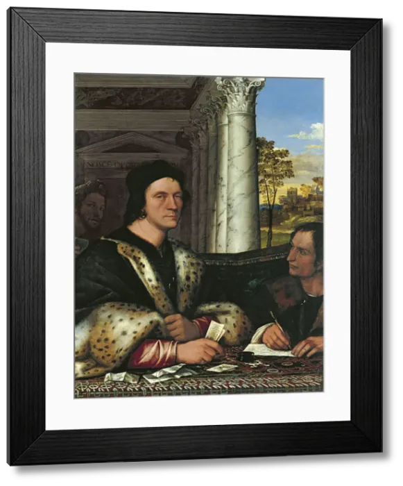 Framed Print : Portrait of Ferry Carondelet (1473-1528), with his Secretary. Artist: Piombo, Sebastiano, del (1485-1547) Framed Print : Portrait of Ferry Carondelet (1473-1528), with his Secretary. Artist: Piombo, Sebastiano, del (1485-1547)