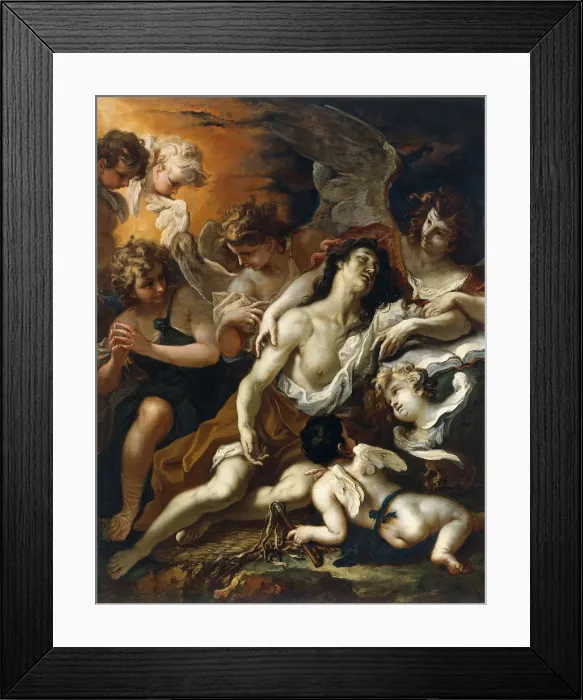Framed Print : Saint Mary Magdalen surrounded by angels. Artist: Ricci, Sebastiano (1659-1734) Framed Print : Saint Mary Magdalen surrounded by angels. Artist: Ricci, Sebastiano (1659-1734)