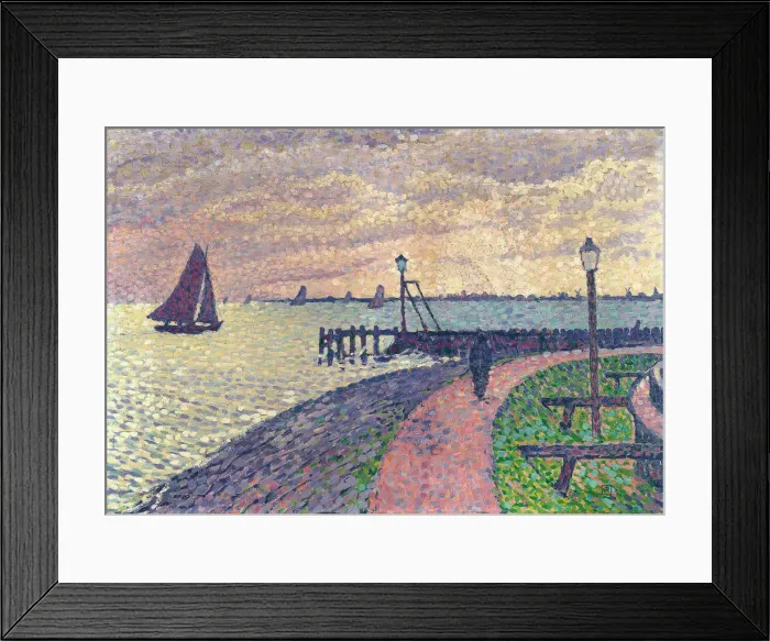 Framed Print : Entrance to the Port of Volendam. Artist: Rysselberghe, Theo van (1862-1926) Framed Print : Entrance to the Port of Volendam. Artist: Rysselberghe, Theo van (1862-1926)