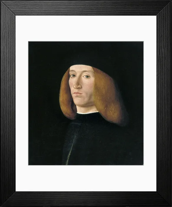 Framed Print : Portrait of a Young Man. Artist: Solari (Solario), Andrea (1470-1524) Framed Print : Portrait of a Young Man. Artist: Solari (Solario), Andrea (1470-1524)
