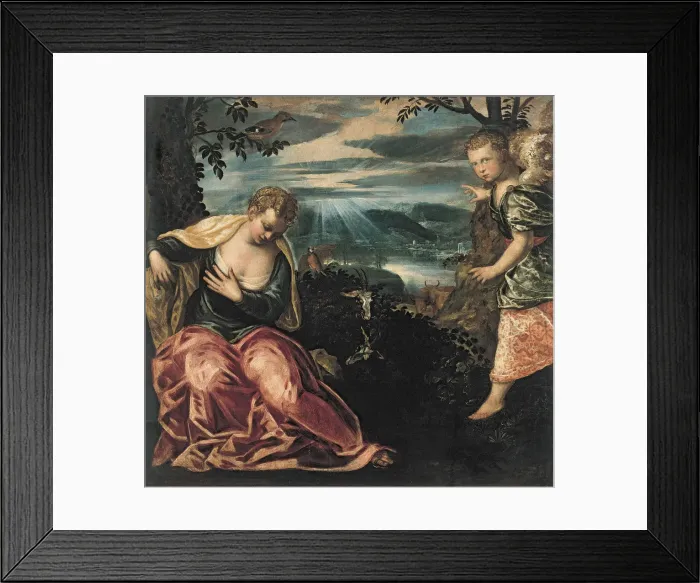 Framed Print : The Annunciation to Manoahs Wife. Artist: Tintoretto, Jacopo (1518-1594) Framed Print : The Annunciation to Manoahs Wife. Artist: Tintoretto, Jacopo (1518-1594)