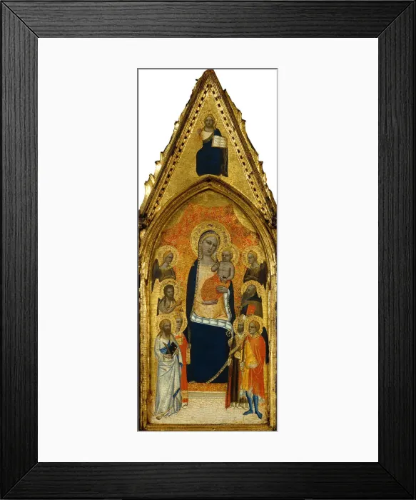 Framed Print : The Virgin and Child between Angels and Six Saints. Artist: Niccolo di Tommaso (active 1339-1376) Framed Print : The Virgin and Child between Angels and Six Saints. Artist: Niccolo di Tommaso (active 1339-1376)