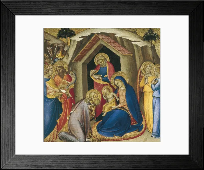 Framed Print : The Adoration of the Magi. Artist: Luca di Tomme (c. 1330-1389) Framed Print : The Adoration of the Magi. Artist: Luca di Tomme (c. 1330-1389)