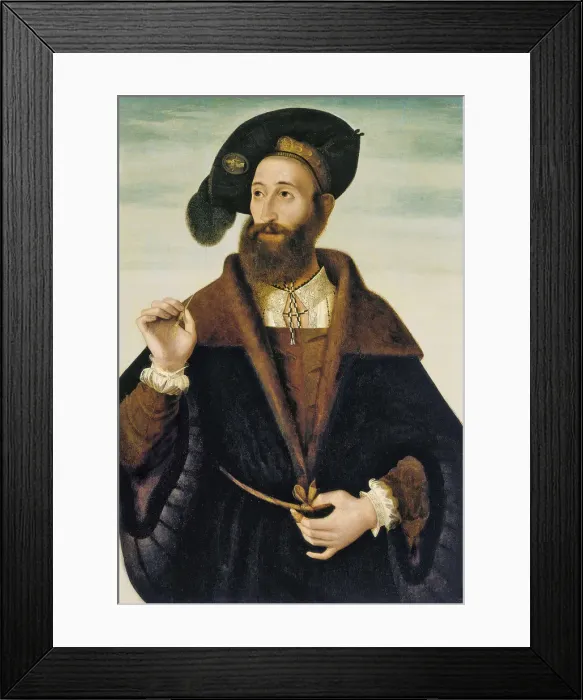 Framed Print : Portrait of a Man. Artist: Veneto, Bartolomeo (1502-1555) Framed Print : Portrait of a Man. Artist: Veneto, Bartolomeo (1502-1555)