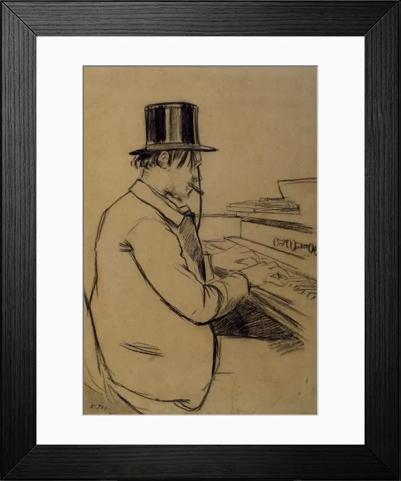 Framed Print : Portrait of Erik Satie (1866-1925), Playing the Harmonium. Artist: Rusinol, Santiago (1861-1931) Framed Print : Portrait of Erik Satie (1866-1925), Playing the Harmonium. Artist: Rusinol, Santiago (1861-1931)