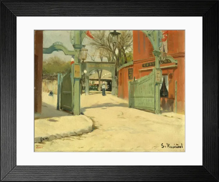 Framed Print : Entrance to the Park of the Moulin de la Galette. Artist: Rusinol, Santiago (1861-1931) Framed Print : Entrance to the Park of the Moulin de la Galette. Artist: Rusinol, Santiago (1861-1931)