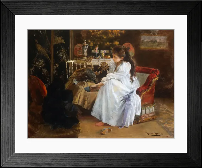 Framed Print : De soiree. Artist: Ribera, Roma (1876-1931) Framed Print : De soiree. Artist: Ribera, Roma (1876-1931)