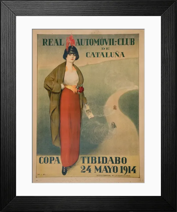 Framed Print : Real Automovil Club de Cataluna (Poster). Artist: Casas, Ramon (1866-1932) Framed Print : Real Automovil Club de Cataluna (Poster). Artist: Casas, Ramon (1866-1932)
