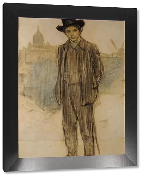 Portrait of Pablo Picasso. Artist: Casas, Ramon (1866-1932)