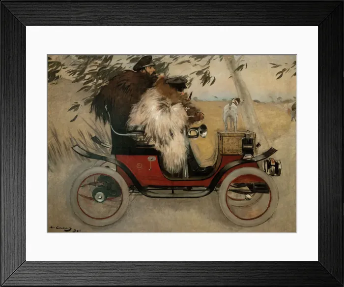 Framed Print : Ramon Casas and Pere Romeu in an Automobile. Artist: Casas, Ramon (1866-1932) Framed Print : Ramon Casas and Pere Romeu in an Automobile. Artist: Casas, Ramon (1866-1932)