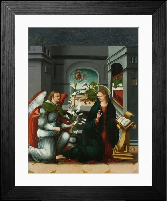Framed Print : The Annunciation. Artist: Melgar, Andres de (ca 1500-1557) Framed Print : The Annunciation. Artist: Melgar, Andres de (ca 1500-1557)