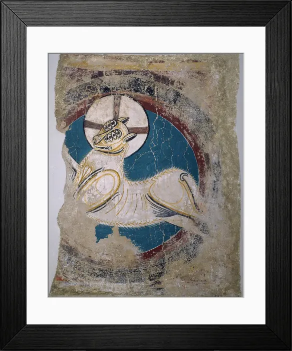 Framed Print : Apocalyptic Lamb (from Sant Climent de Taull). Artist: Master of Tahull (Master of Sant Climent de Taull) (active 12th century) Framed Print : Apocalyptic Lamb (from Sant Climent de Taull). Artist: Master of Tahull (Master of Sant Climent de Taull) (active 12th century)