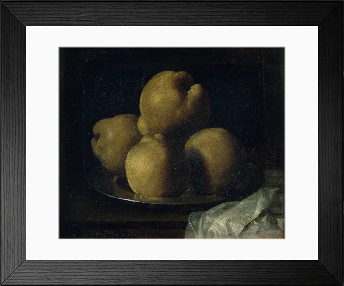 Framed Print : Still Life with Dish of Quince. Artist: Zurbaran, Francisco, de (1598-1664) Framed Print : Still Life with Dish of Quince. Artist: Zurbaran, Francisco, de (1598-1664)