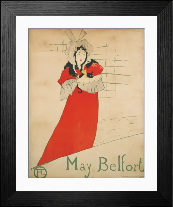 Framed Print : May Belfort (Poster). Artist: Toulouse-Lautrec, Henri, de (1864-1901) Framed Print : May Belfort (Poster). Artist: Toulouse-Lautrec, Henri, de (1864-1901)