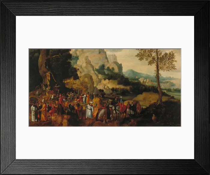 Framed Print : Landscape with Saint John the Baptist Preaching. Artist: Patinier, Henri, de (1510-1550) Framed Print : Landscape with Saint John the Baptist Preaching. Artist: Patinier, Henri, de (1510-1550)