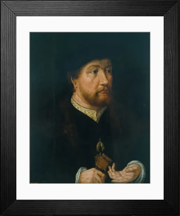 Framed Print : Henry III of Nassau-Breda (1483-1538). Artist: Gossaert, Jan (ca. 1478-1532) Framed Print : Henry III of Nassau-Breda (1483-1538). Artist: Gossaert, Jan (ca. 1478-1532)