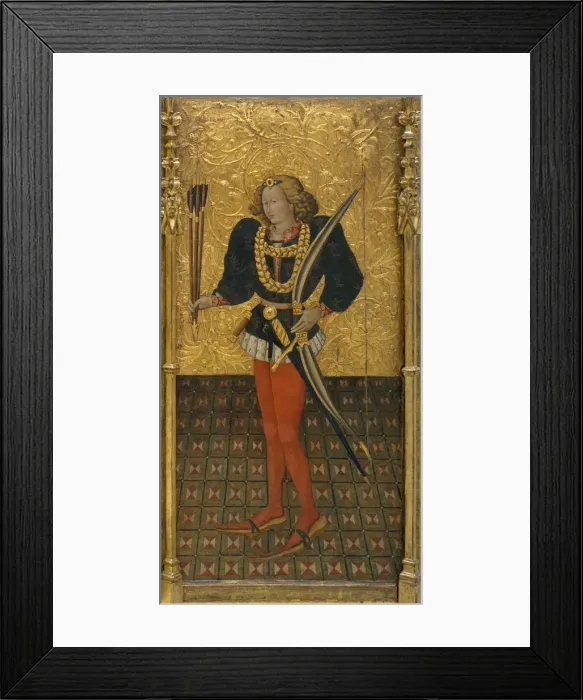 Framed Print : Saint Sebastian. Artist: Ferrer, Jaume (active 1430-1461) Framed Print : Saint Sebastian. Artist: Ferrer, Jaume (active 1430-1461)