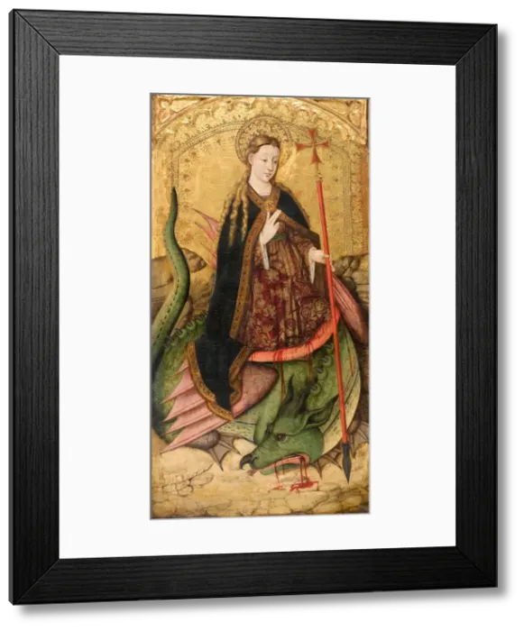 Framed Print : Saint Margaret. Artist: Rexach, Juan (1415-1484) Framed Print : Saint Margaret. Artist: Rexach, Juan (1415-1484)