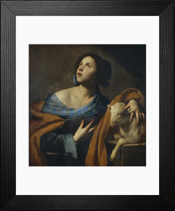 Framed Print : Saint Agnes. Artist: Stanzione, Massimo (ca. 1585-ca. 1658) Framed Print : Saint Agnes. Artist: Stanzione, Massimo (ca. 1585-ca. 1658)