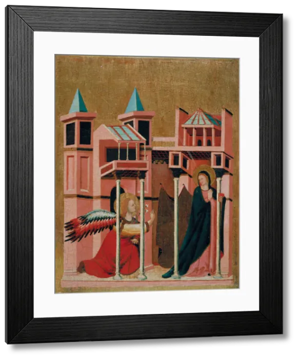 Framed Print : The Annunciation. Artist: Master of the Cini Madonna (active ca 1330) Framed Print : The Annunciation. Artist: Master of the Cini Madonna (active ca 1330)
