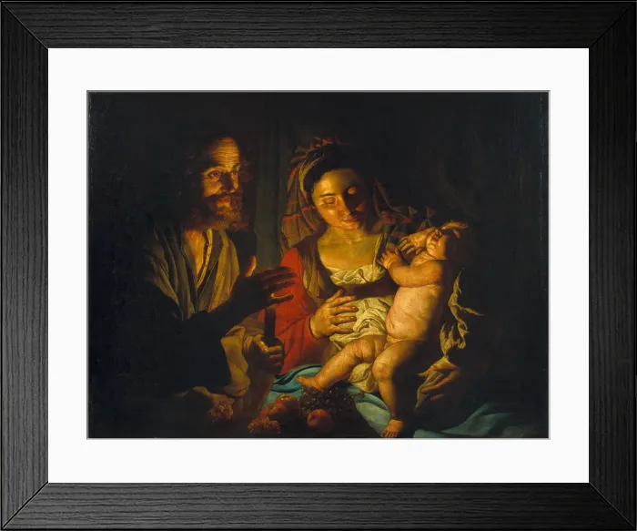 Framed Print : The Holy Family. Artist: Stomer, Matthias (ca. 1600-after 1650) Framed Print : The Holy Family. Artist: Stomer, Matthias (ca. 1600-after 1650)