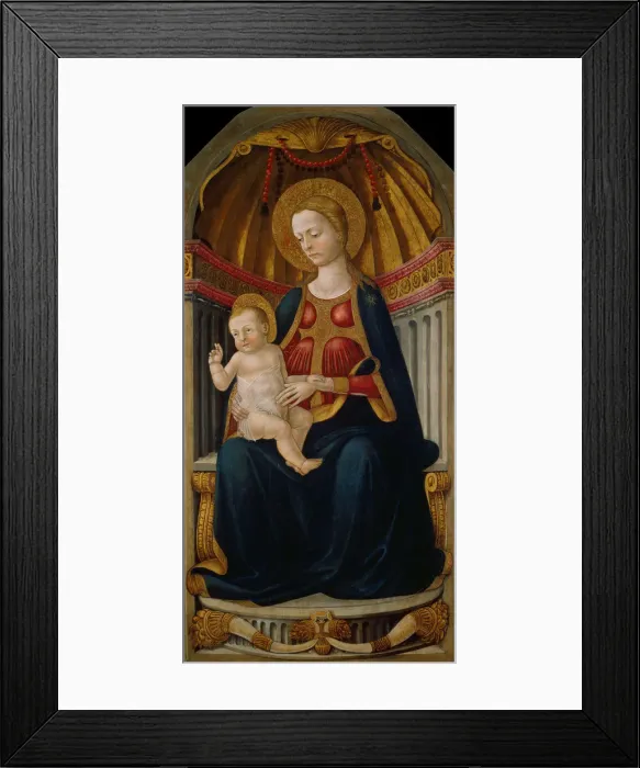 Framed Print : The Virgin and Child Enthroned. Artist: Neri di Bicci (1418-1492) Framed Print : The Virgin and Child Enthroned. Artist: Neri di Bicci (1418-1492)