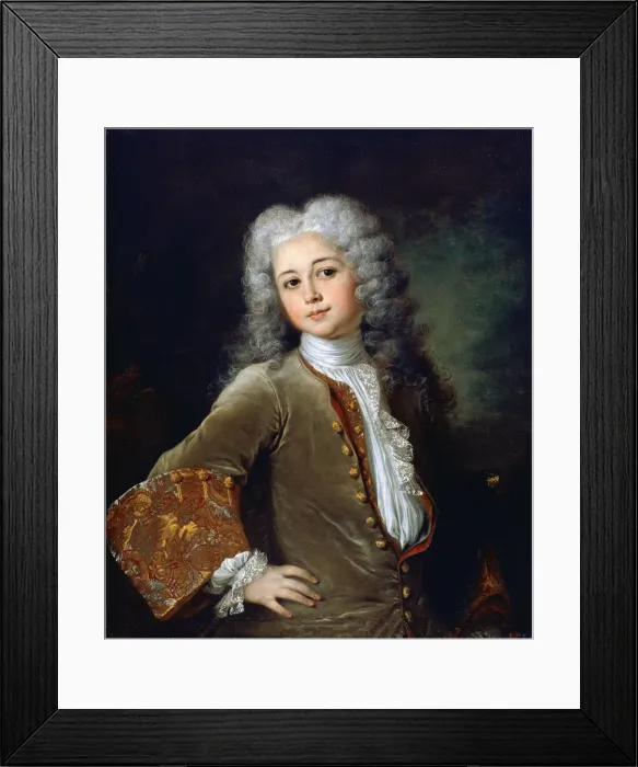 Framed Print : Portrait of a Young Man with a Wig. Artist: Largilliere, Nicolas, de (1656-1746)