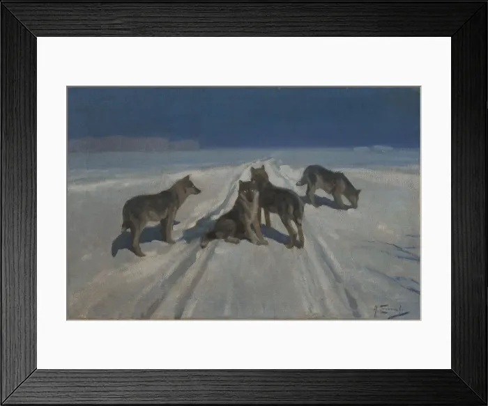 Framed Print : Wolves. Artist: Stepanov, Alexei Stepanovich (1858-1923) Framed Print : Wolves. Artist: Stepanov, Alexei Stepanovich (1858-1923)