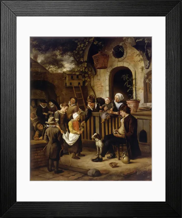 Framed Print : The little alms collector. Artist: Steen, Jan Havicksz (1626-1679) Framed Print : The little alms collector. Artist: Steen, Jan Havicksz (1626-1679)
