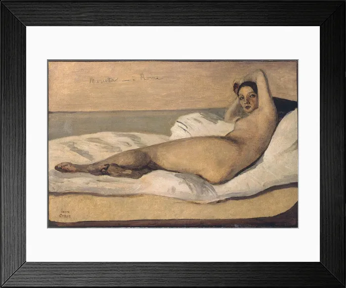Framed Print : Marietta (The Roman Odalisque). Artist: Corot, Jean-Baptiste Camille (1796-1875) Framed Print : Marietta (The Roman Odalisque). Artist: Corot, Jean-Baptiste Camille (1796-1875)