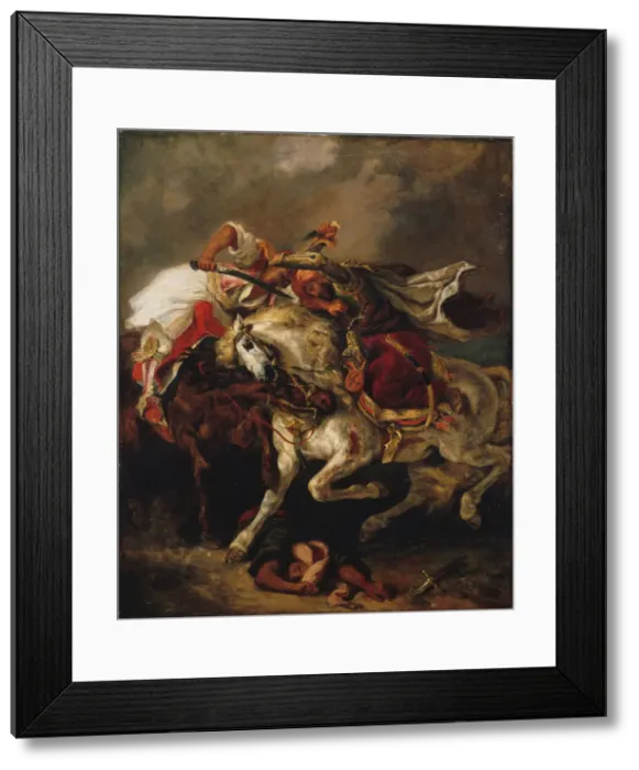 Framed Print : The Combat of the Giaour and the Pasha. Artist: Delacroix, Eugene (1798-1863) Framed Print : The Combat of the Giaour and the Pasha. Artist: Delacroix, Eugene (1798-1863)