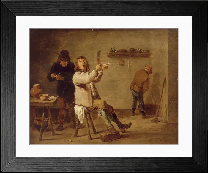Framed Print : The smokers. Artist: Teniers, David, the Younger (1610-1690) Framed Print : The smokers. Artist: Teniers, David, the Younger (1610-1690)