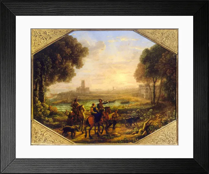 Framed Print : Landscape with the Port of Santa Marinella. Artist: Lorrain, Claude (1600-1682) Framed Print : Landscape with the Port of Santa Marinella. Artist: Lorrain, Claude (1600-1682)