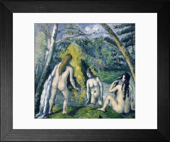 Framed Print : Trois Baigneuses (Three Bathers). Artist: Cezanne, Paul (1839-1906) Framed Print : Trois Baigneuses (Three Bathers). Artist: Cezanne, Paul (1839-1906)