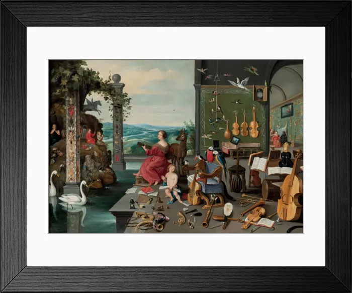 Framed Print : The Allegory of Hearing. Artist: Brueghel, Jan, the Younger (1601-1678) Framed Print : The Allegory of Hearing. Artist: Brueghel, Jan, the Younger (1601-1678)