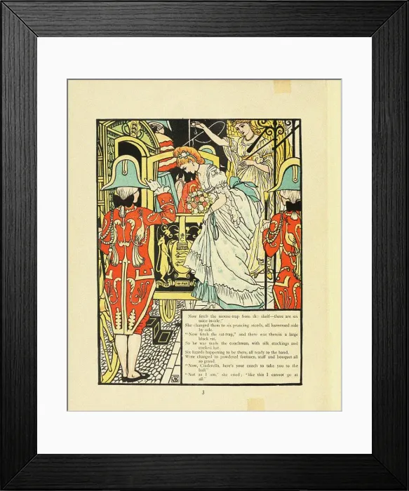 Framed Print : Illustration for Fairy Tale Cinderella. Artist: Crane, Walter (1845-1915) Framed Print : Illustration for Fairy Tale Cinderella. Artist: Crane, Walter (1845-1915)