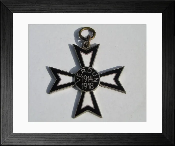Framed Print : The Verdun cross (Cross commemorating the battle of Verdun). Artist: Orders, decorations and medals Framed Print : The Verdun cross (Cross commemorating the battle of Verdun). Artist: Orders, decorations and medals