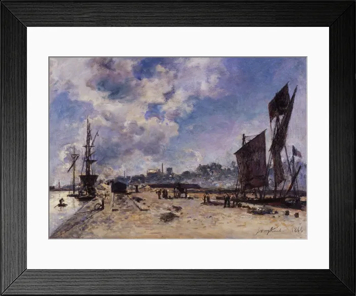 Framed Print : Quay at Honfleur. Artist: Jongkind, Johan Barthold (1819-1891) Framed Print : Quay at Honfleur. Artist: Jongkind, Johan Barthold (1819-1891)