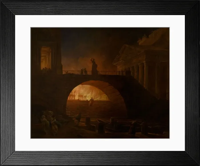 Framed Print : The Burning of Rome. Artist: Robert, Hubert (1733-1808) Framed Print : The Burning of Rome. Artist: Robert, Hubert (1733-1808)