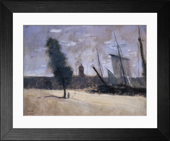 Framed Print : Dunkirk, Ramparts and Entrance to the Harbour. Artist: Corot, Jean-Baptiste Camille (1796-1875) Framed Print : Dunkirk, Ramparts and Entrance to the Harbour. Artist: Corot, Jean-Baptiste Camille (1796-1875)