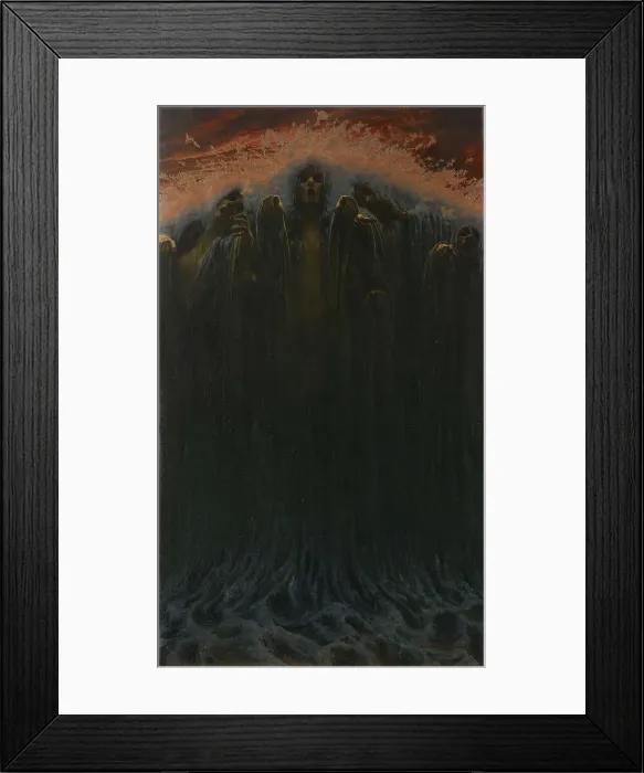 Framed Print : The Wave. Artist: Schwabe, Carlos (1866-1926) Framed Print : The Wave. Artist: Schwabe, Carlos (1866-1926)