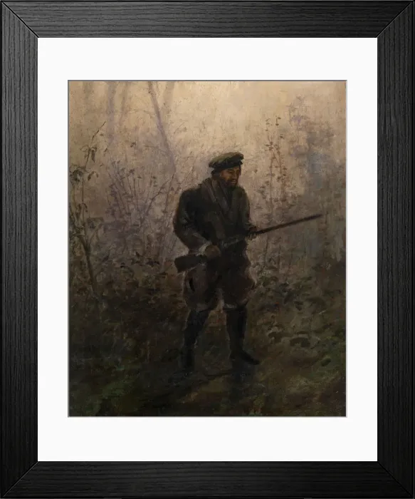 Framed Print : Hunter in the Forest. Artist: Pokhitonov, Ivan Pavlovich (1850-1923) Framed Print : Hunter in the Forest. Artist: Pokhitonov, Ivan Pavlovich (1850-1923)