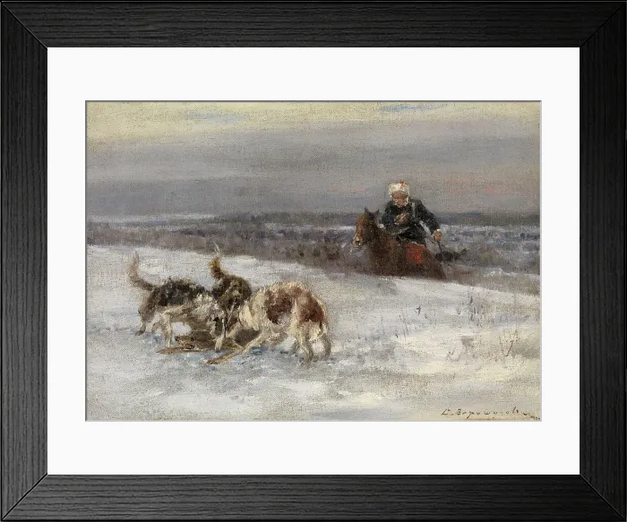 Framed Print : Hunting Scene. Artist: Voroshilov, Sergey Semyonovich (before 1865-after 1911) Framed Print : Hunting Scene. Artist: Voroshilov, Sergey Semyonovich (before 1865-after 1911)