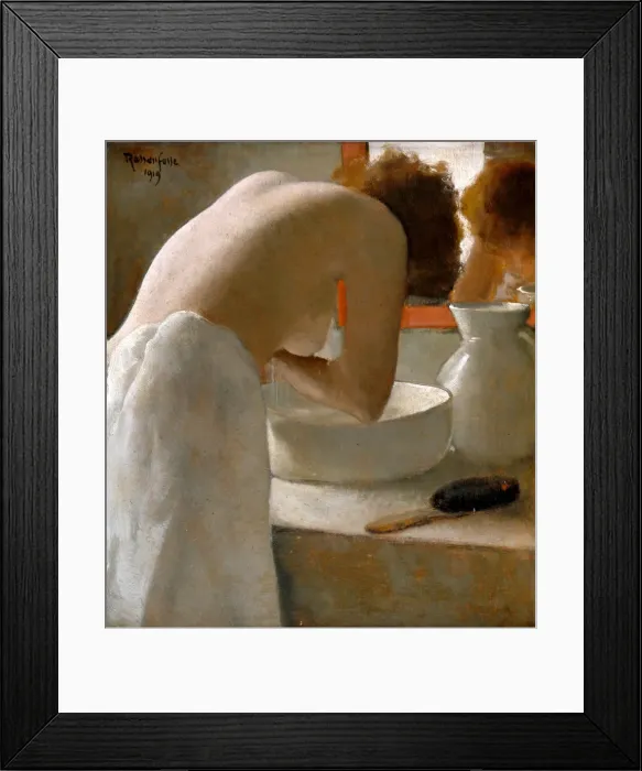 Framed Print : Woman Washing. Artist: Rassenfosse, Armand (1862-1934) Framed Print : Woman Washing. Artist: Rassenfosse, Armand (1862-1934)
