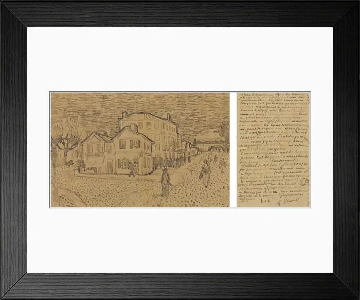 Framed Print : The Yellow House (The street), Letter to Theo from Arles, Saturday, 29 September 1888. Artist: Gogh, Vincent, van (1853-1890) Framed Print : The Yellow House (The street), Letter to Theo from Arles, Saturday, 29 September 1888. Artist: Gogh, Vincent, van (1853-1890)