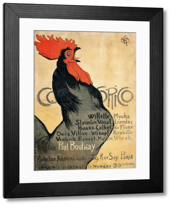 Framed Print : Cocorico (Poster). Artist: Steinlen, Theophile Alexandre (1859-1923) Framed Print : Cocorico (Poster). Artist: Steinlen, Theophile Alexandre (1859-1923)