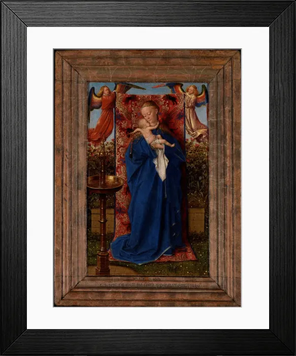 Framed Print : Madonna and Child at the Fountain. Artist: Eyck, Jan van (1390-1441) Framed Print : Madonna and Child at the Fountain. Artist: Eyck, Jan van (1390-1441)