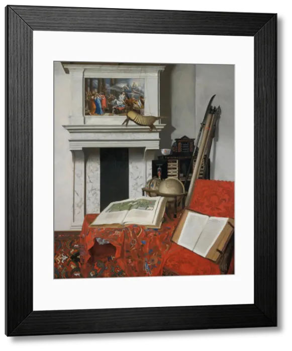 Framed Print : Still-life with Rarities. Artist: Heyden, Jan, van der (1637-1712) Framed Print : Still-life with Rarities. Artist: Heyden, Jan, van der (1637-1712)