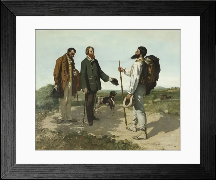 Framed Print : Bonjour, Monsieur Courbet. Artist: Courbet, Gustave (1819-1877) Framed Print : Bonjour, Monsieur Courbet. Artist: Courbet, Gustave (1819-1877)