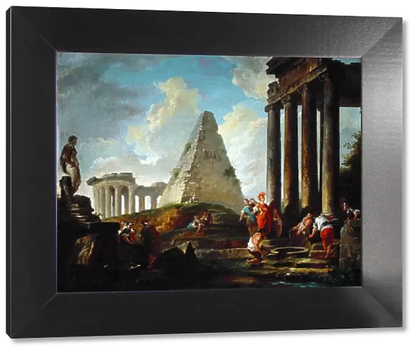 Alexander the Great Before the Tomb of Achilles. Artist: Robert, Hubert (1733-1808)